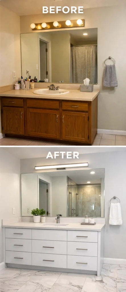 before and after bathroom remodeling