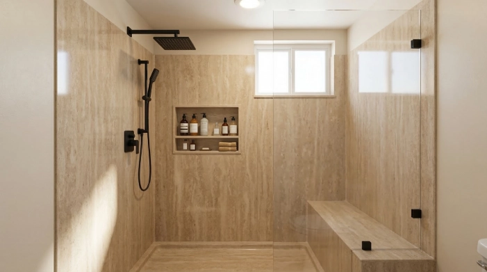 modern acrylic shower liner panels